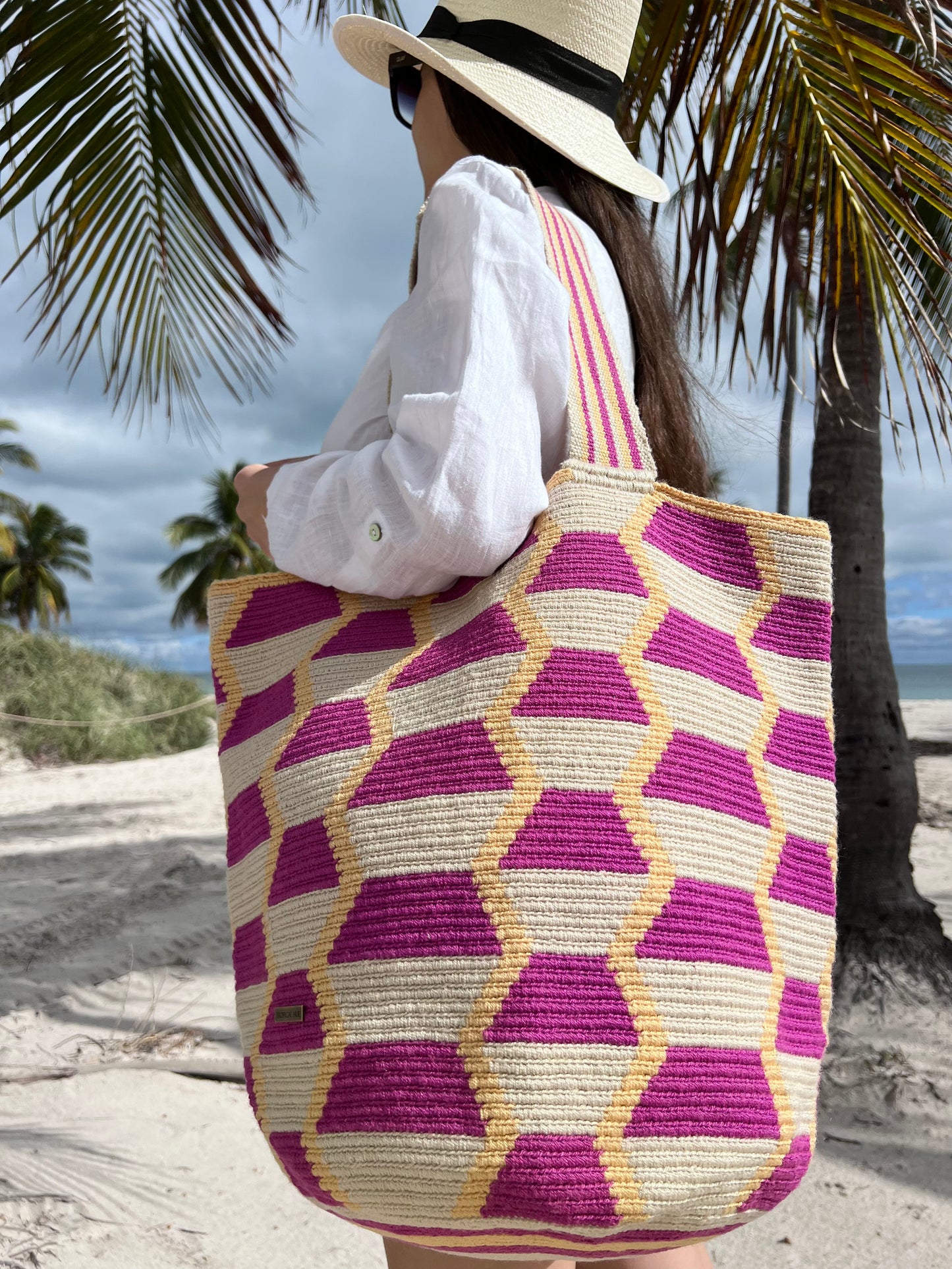 Purple and Mustard Tote Bag