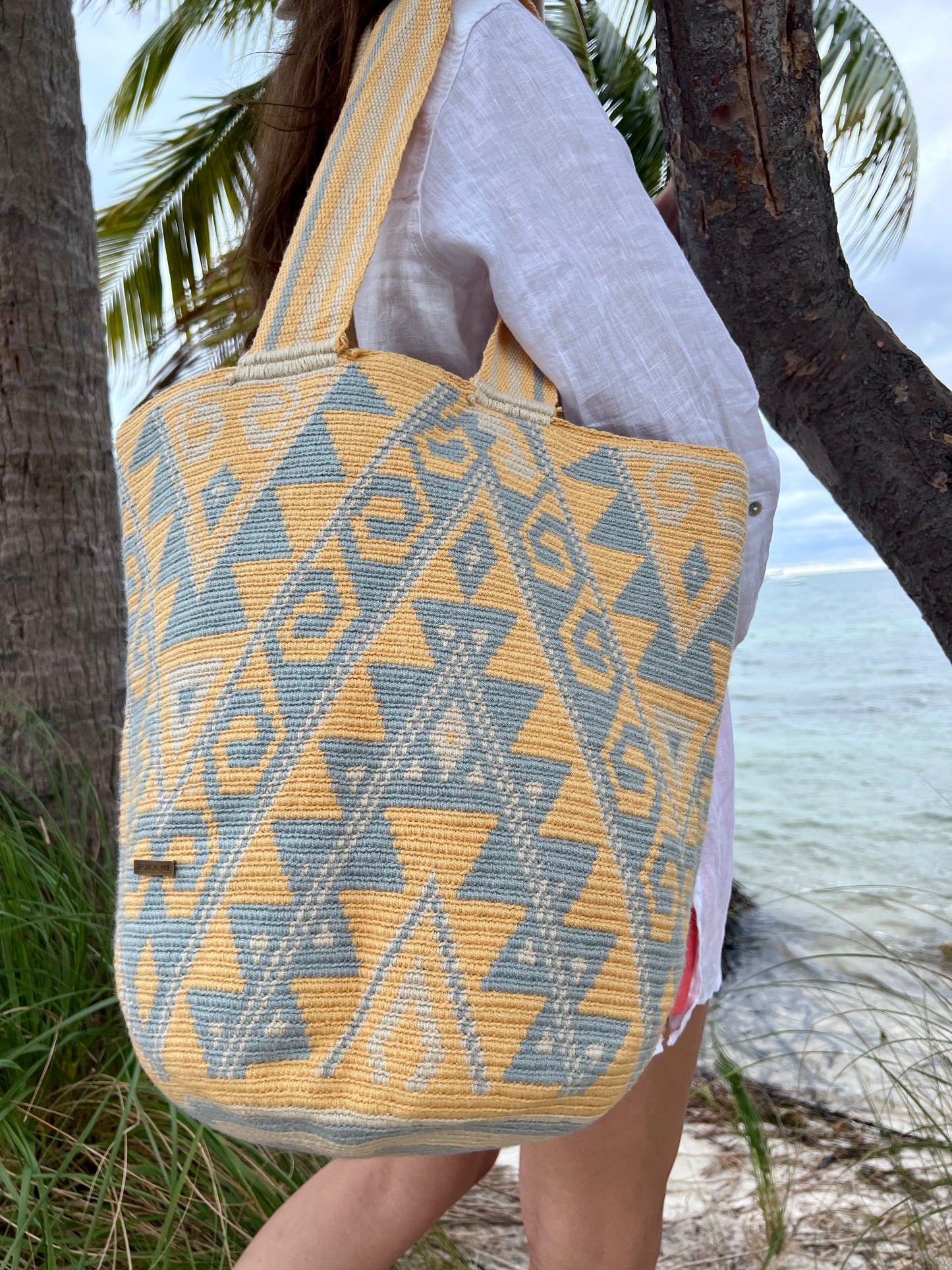 Yellow and Grey Tote Bag