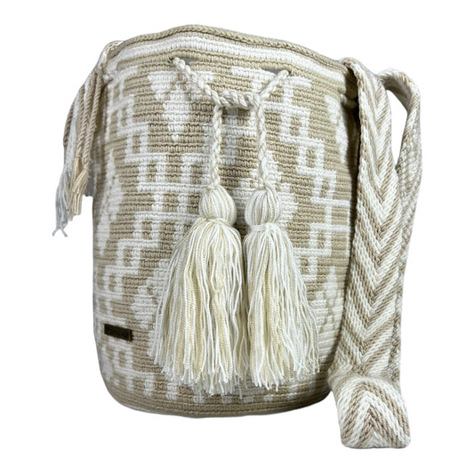 Beige and White Small Bag