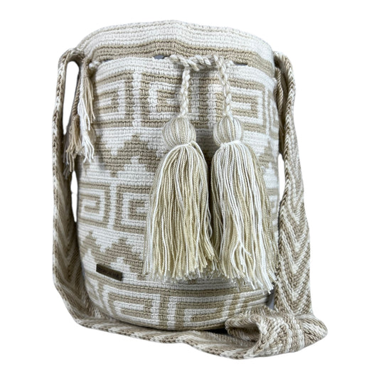 Beige and White Small Bag