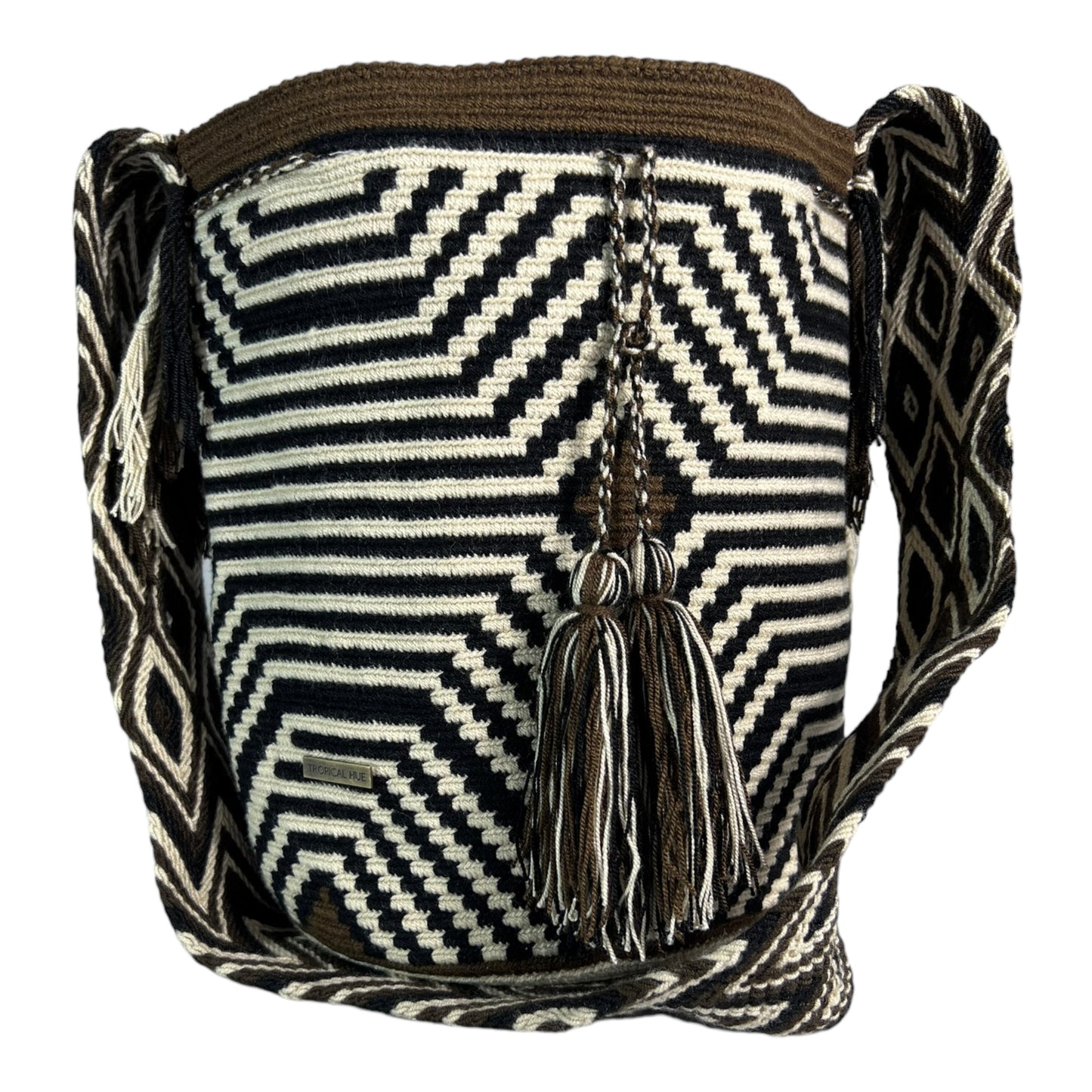 Brown Multicolored Medium Bag