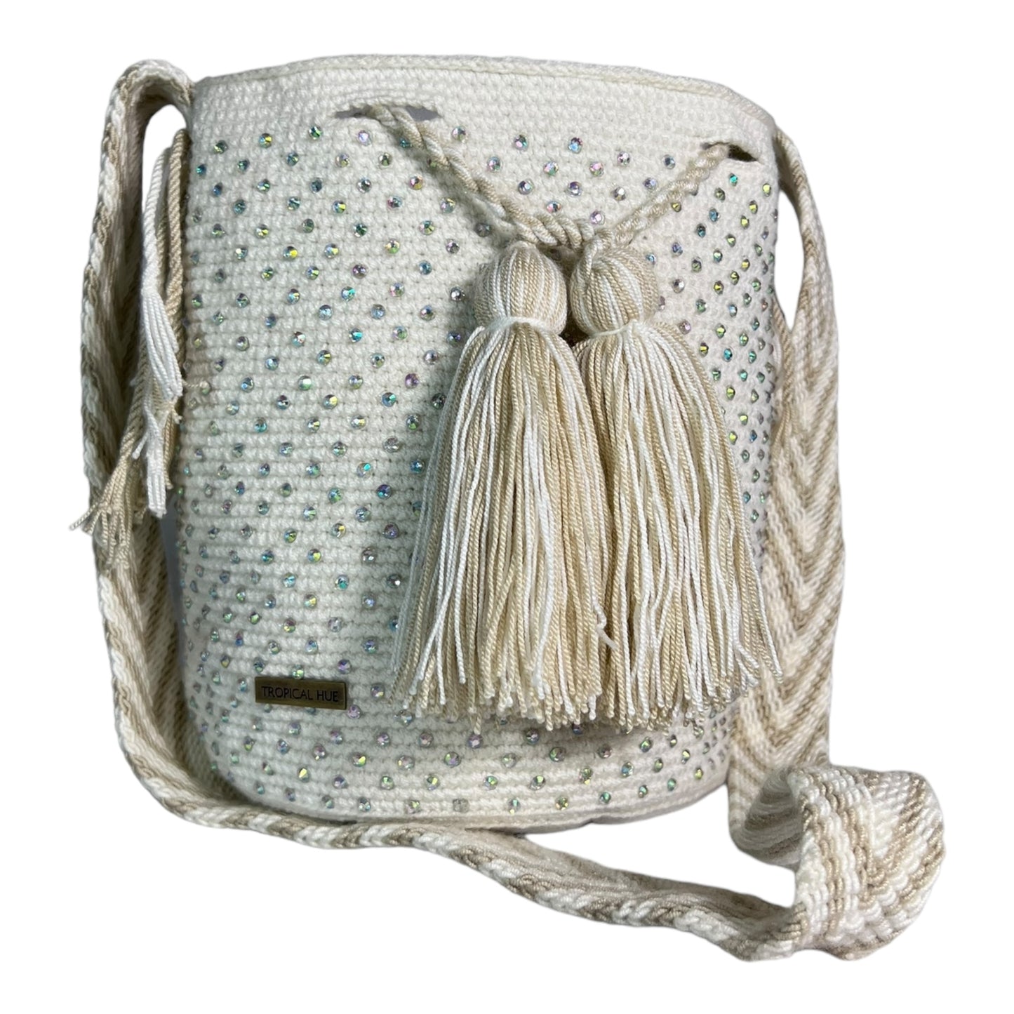 White Beaded Small Bag