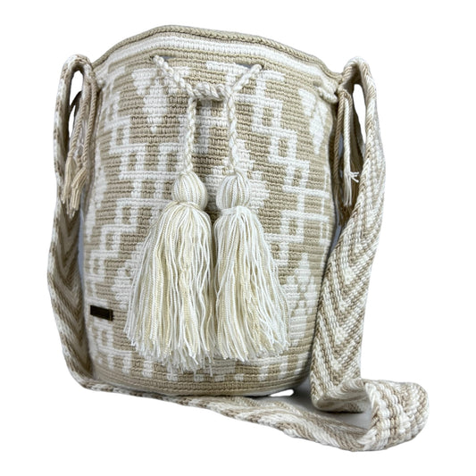 Beige and White Small Bag