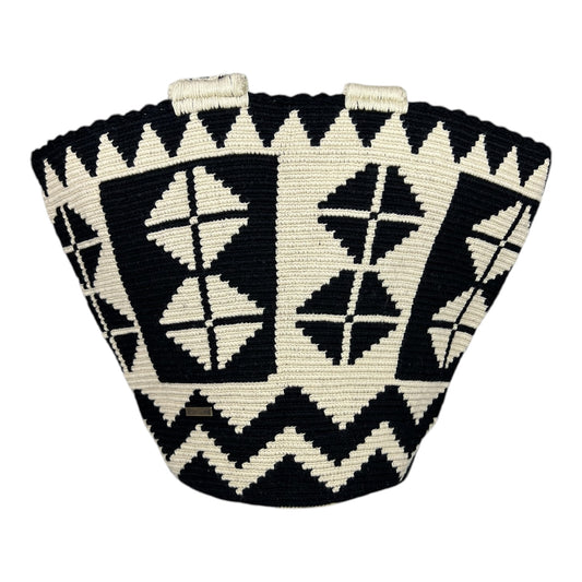 Black and Beige Beach Bag